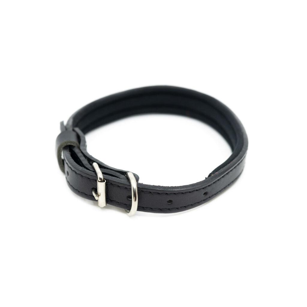 Lederen Puppy Halsband - Zwart
