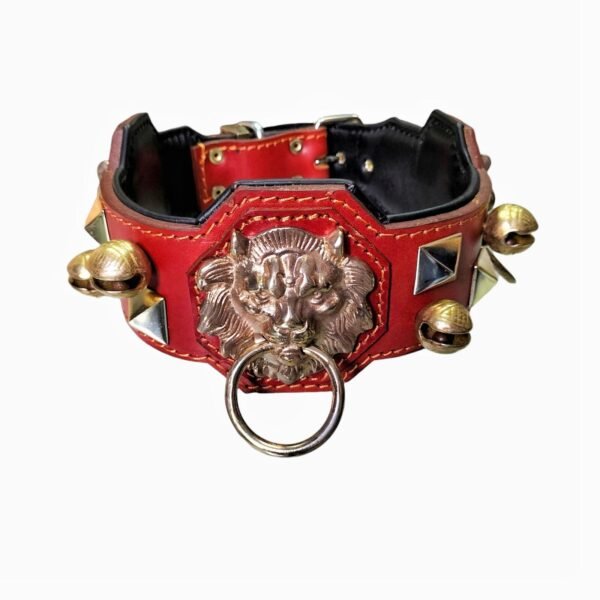 Exclusieve Handgemaakte Lederen Hondenhalsband – Feast of Lions